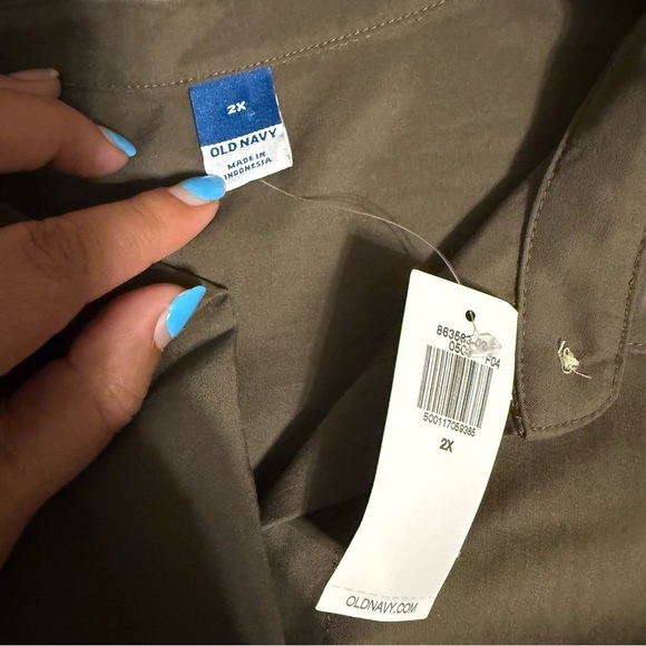 NEW Old Navy Waist Defined Collared Sleeveless Utility Midi Dress Army Green 2X - Picture 6 of 15